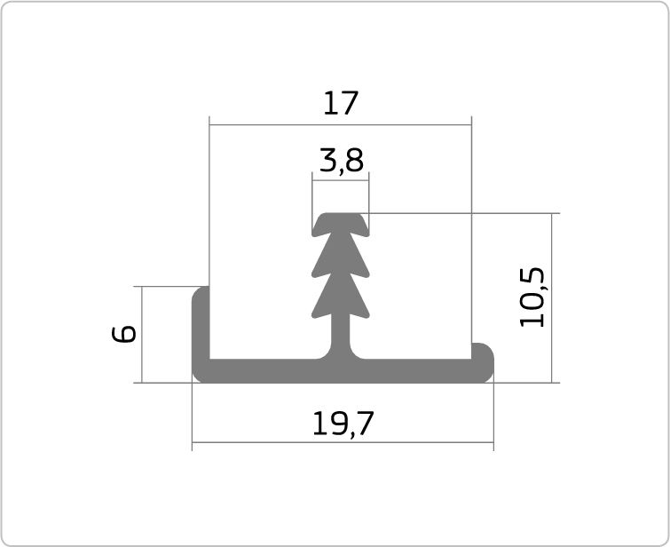 Профиль ДР1-06 ЧЕРНЫЙ 17мм