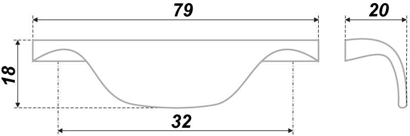 Ручка BOYARD RS025 СР(хром)3/32