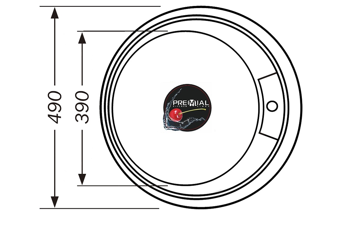 Мойка Premial 4949 матовая  D 49  круглая ОБЛИТАЯ