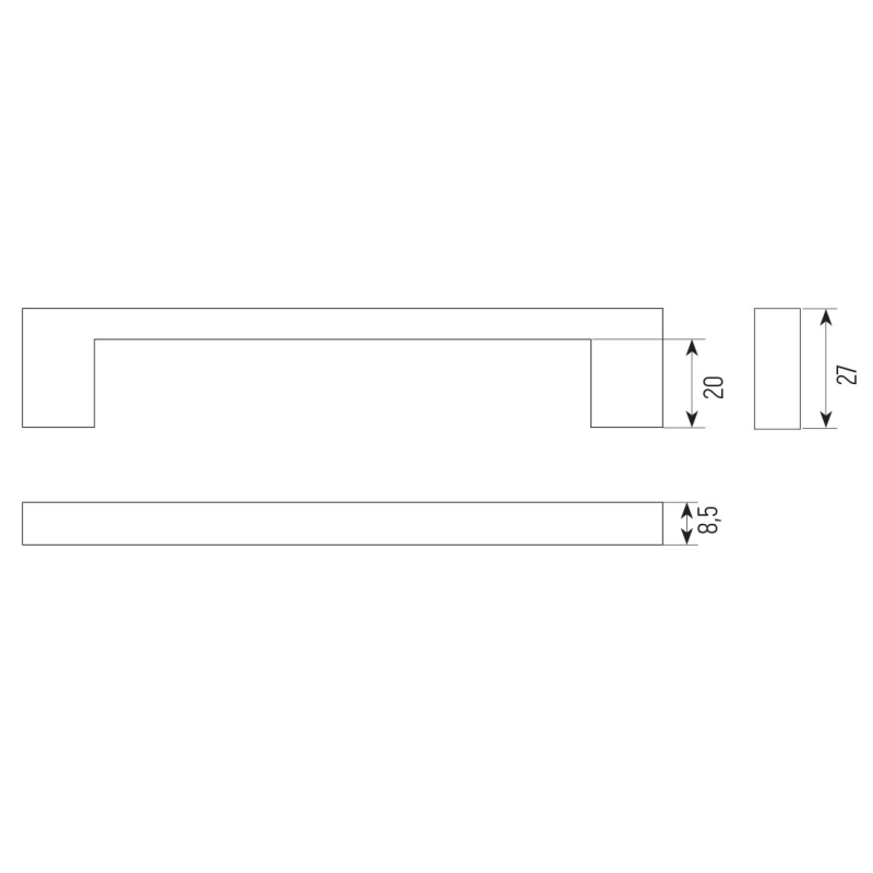Ручка скоба 819-192мм Черная (35)