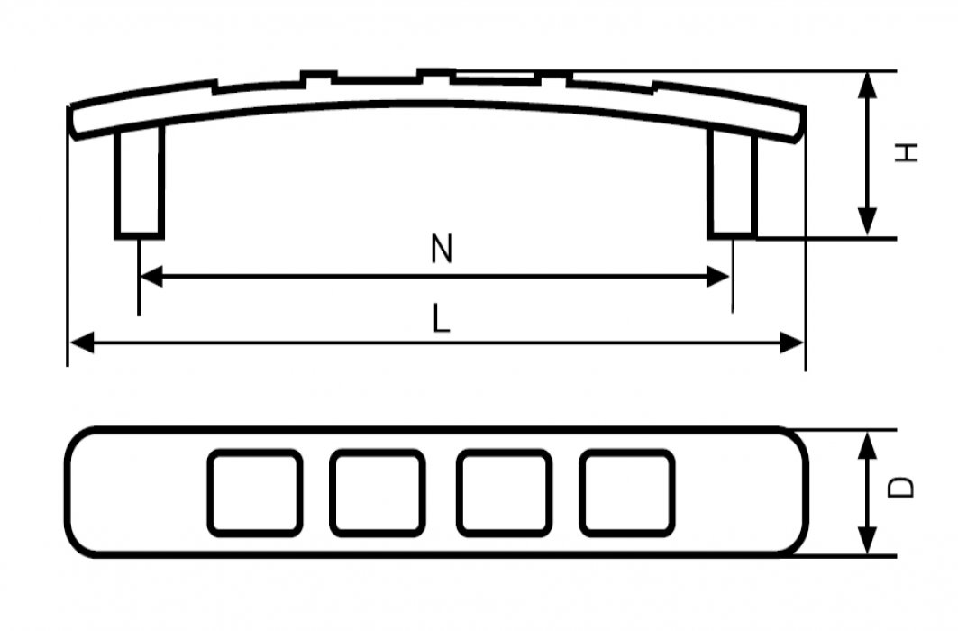 Ручка (Л-С) 6701-96 мм ХРОМ