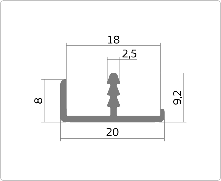 Профиль ДР1-04 черный 18мм