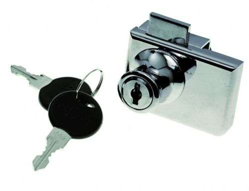 Замок меб. Л-С L022 для двух стекл дверей