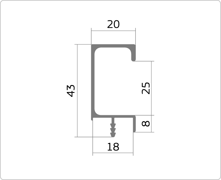 Профиль Р1-03 ручка серебро