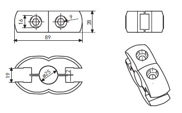 Соединитель JOCKER GP-55/52(R7A)  хром БЕЗ вкладышей