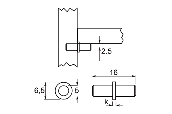 Полкодержатель 5мм №9