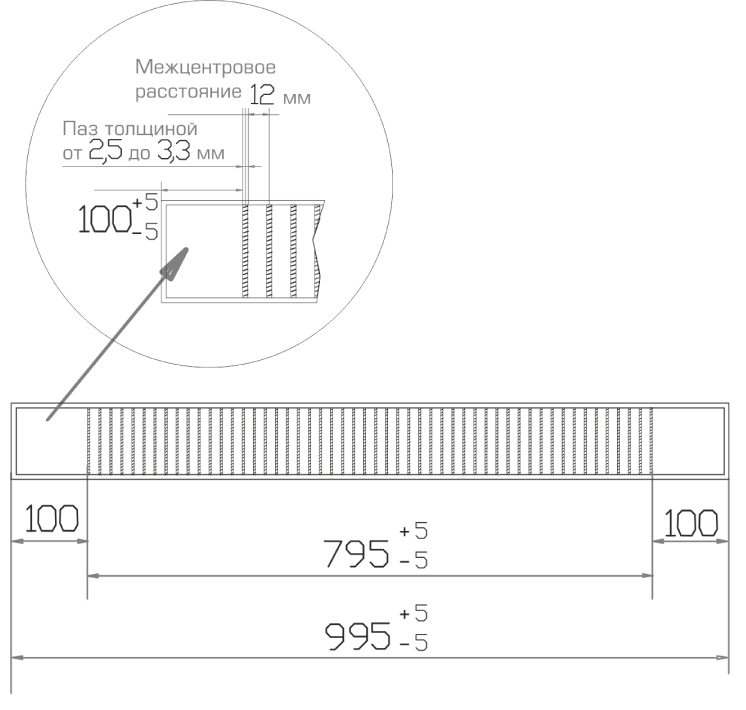 Радиусный элемент цоколя Н100х995 мм ОРЕХ (Россия)