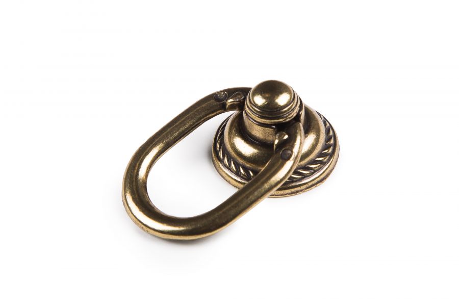 Ручка кнопка "Овал-кольцо"бронза (висючка) 