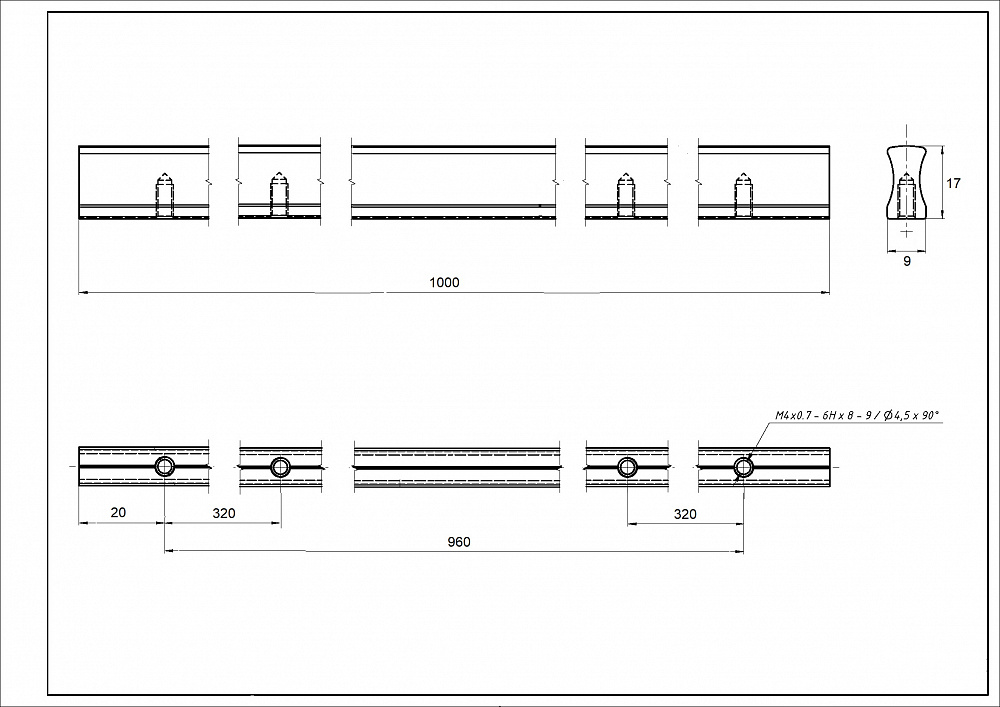 Ручка JET НАКЛАДНАЯ L 1400 ГРАФИТ RСРА1А.1400GFDI