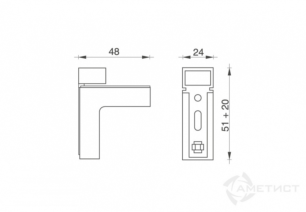Полкодержатель JET 302 замак мат.хром PН302Z.051CM