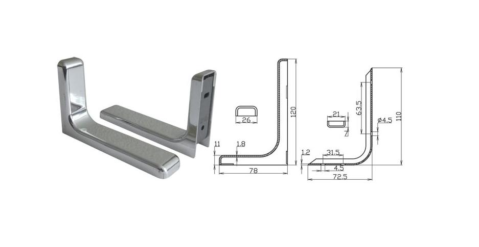 Полкодержатель JET 216 120мм хром (28015) SETE