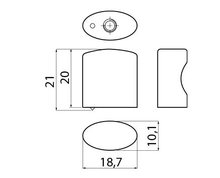 *Ручка-кнопка GTV GZ-CLEO-1-01 хром