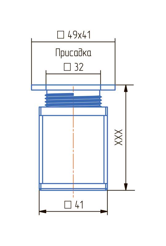 Опора ОРК-120К квадрат.регул.(90 шт)