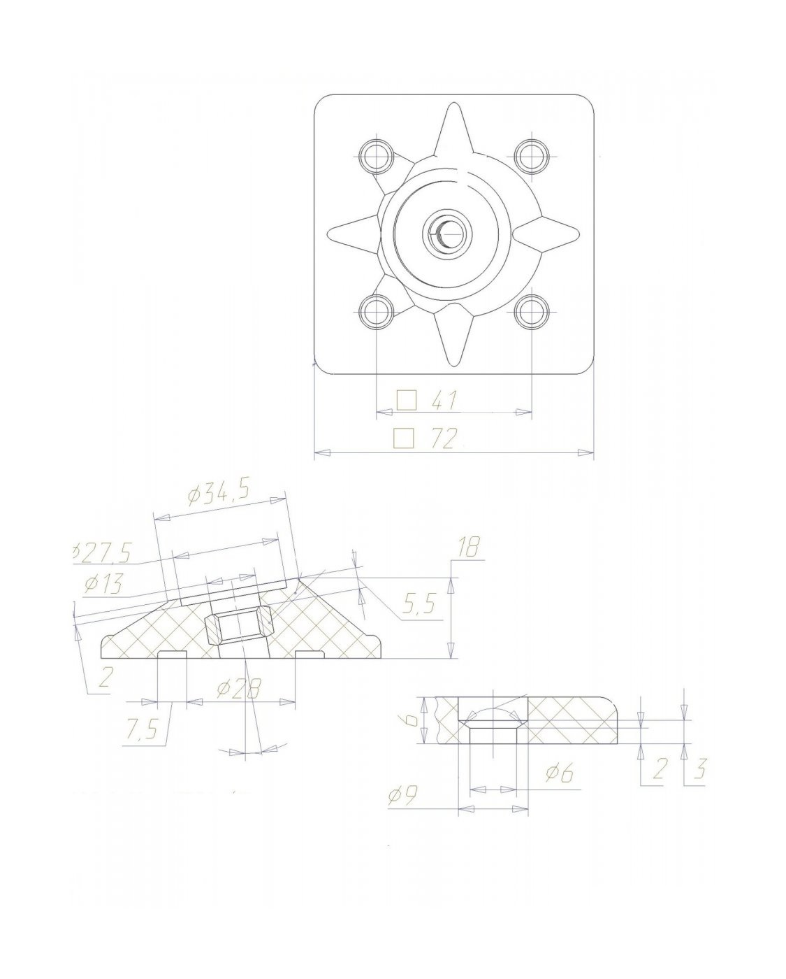 Крепёж табурета (пласм) Черный (300)