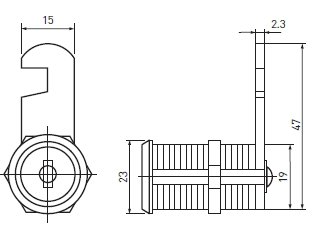 Замок меб. Л-С L030 для металлич двери (почтовый)